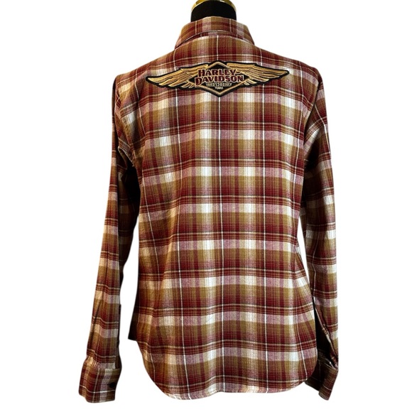 Harley-Davidson 120th Anniversary Plaid Shirt in Red and Gold - Picture 2 of 8
